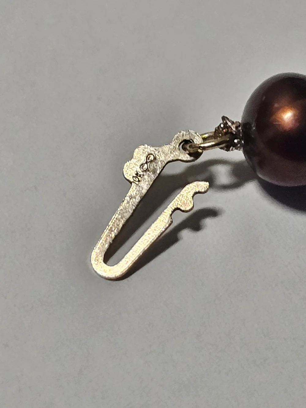 10k Gold Brown Pearl Bead Necklace - 17¾in Length